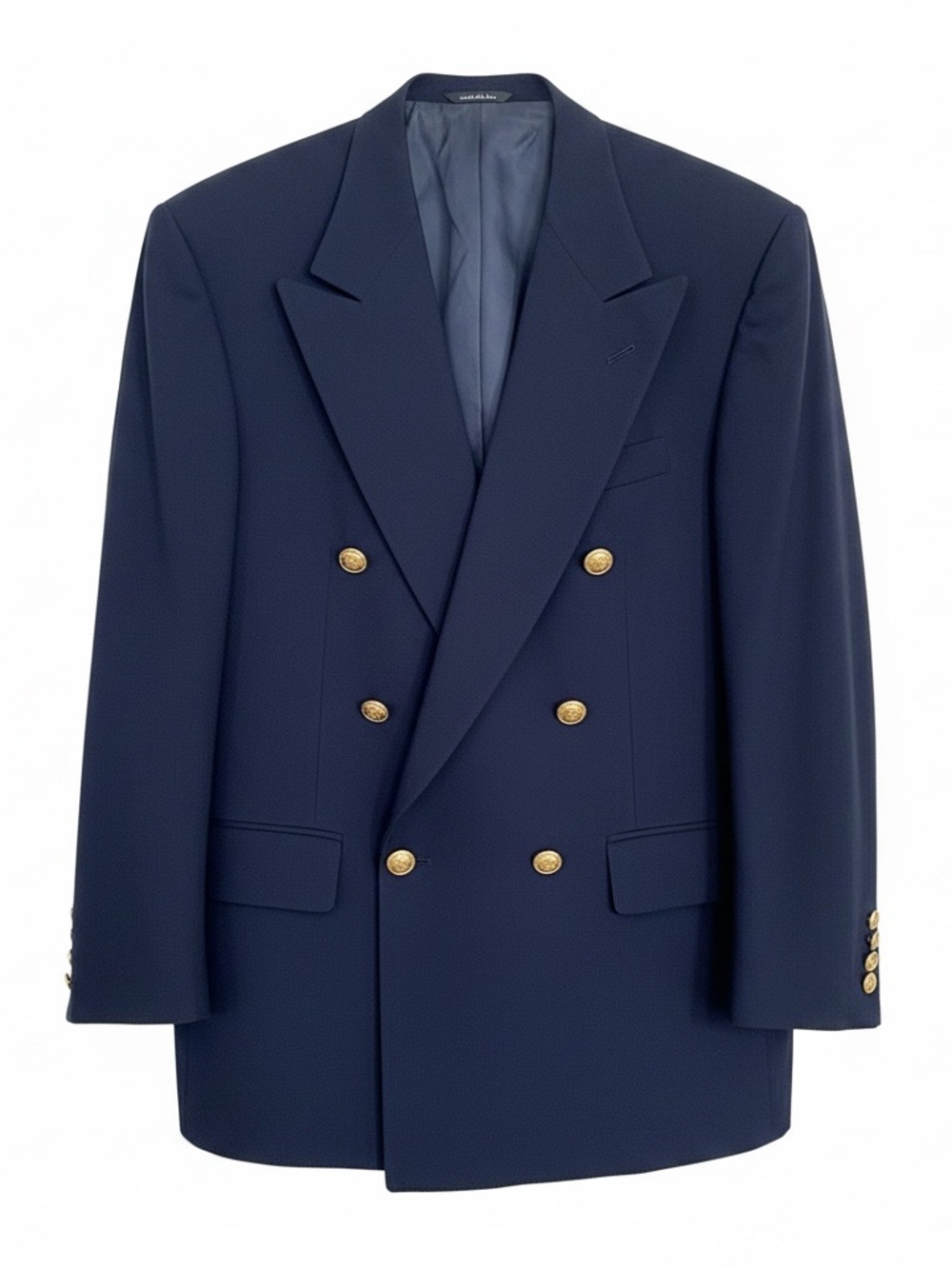 Ralph Lauren Double-Breasted Navy Blazer with Gold Buttons